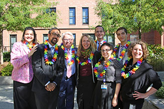Brigham LGBTQ and Friends Employee Resource Group flag raising