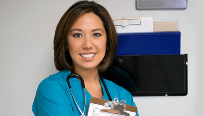 Female nurse smiling