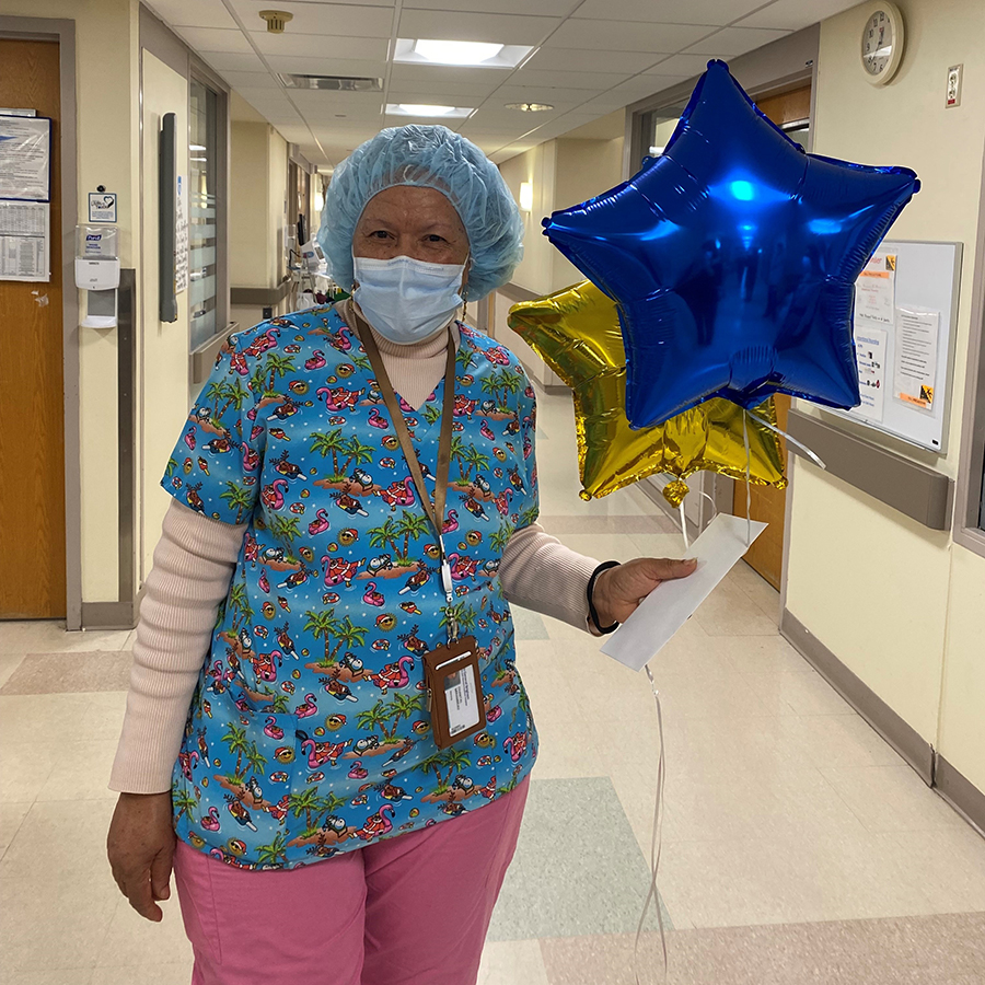 6 South PCA Chantal Mirambeau holding balloons