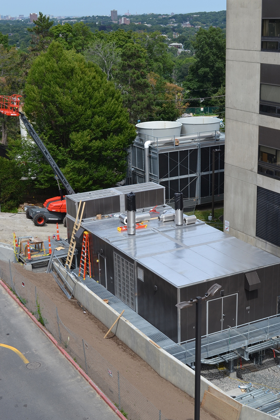 New emergency generators installed between  the hospital and the Hillside Garage