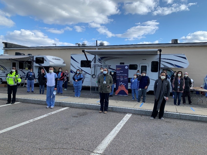 Photo of COVID-19 test site at Brigham and Women's Faulkner Community Physicians at Hyde Park