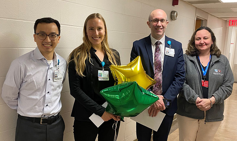 Clinical Pharmacy Specialist Kristina Milewski (center left) with the Pharmacy leadership team