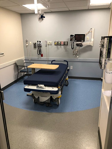 New treatment space in BWFH’s expanded Emergency Department.