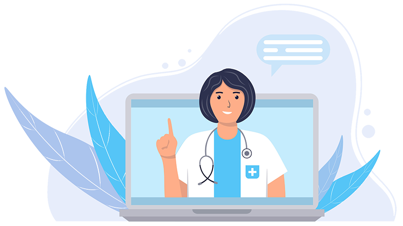 Image of nurse presenting virtual conference