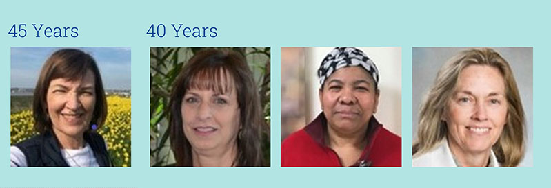 headshots of the employees with 40 to 45 years of service