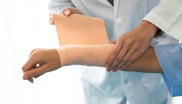 image of lymphedema patient receiving services