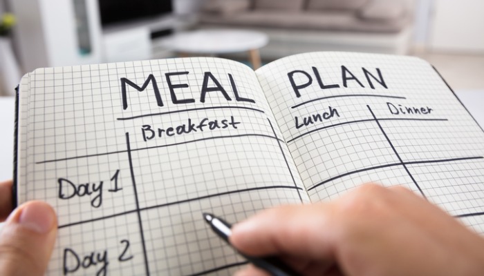 meal plan schedule on paper